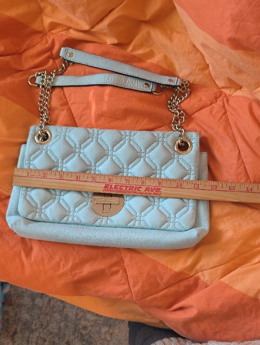 kate spade Quilted Pale Blue Shoulder Bag with Gold Hardware - Picture 11 of 13